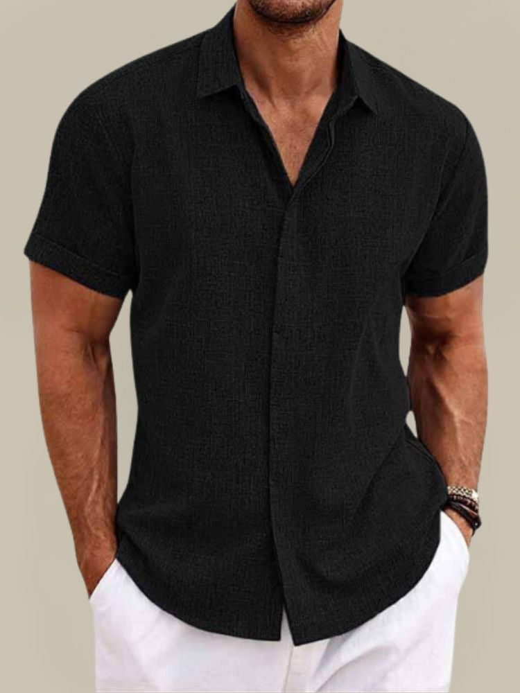 Alex | Men's Breezy Short Sleeve Linen Shirt