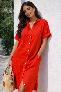 Jessica | Women's Lightweight Short Sleeve Shirt Dress