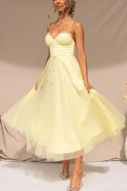 Molly | Women's Elegant Spaghetti Strap Midi Dress