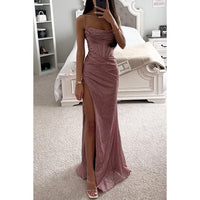 Julie | Women's Glitter Evening Maxi Dress with High Slit