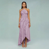 Chloe | Women's Embroidered Halterneck Maxi Dress