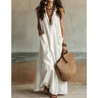 Frances | Women's Relaxed V-Neck Maxi Dress