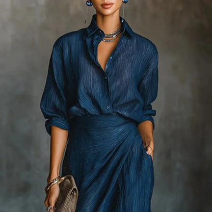 Gesa | Women's Elegant Wrap Shirt Dress