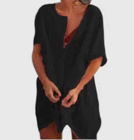 Norina | Women’s Summer Tunik Dress with Buttons