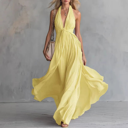 Elin | Women's Elegant Halterneck Maxi Dress