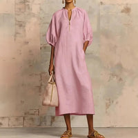 Poppy | Women's Puff Sleeve Summer Maxi Dress