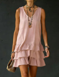 Margaret | Women's Sleeveless Ruffle Mini Dress