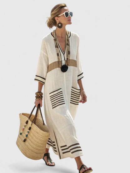 Felicity | Women's Oversized Striped Kaftan Maxi Dress