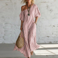 Lola | Women's Striped One Shoulder Maxi Dress