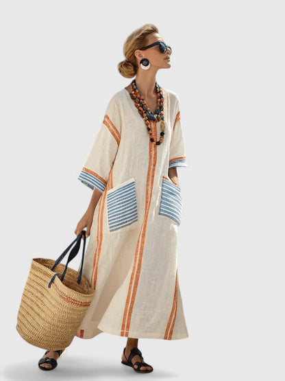 Felicity | Women's Oversized Striped Kaftan Maxi Dress