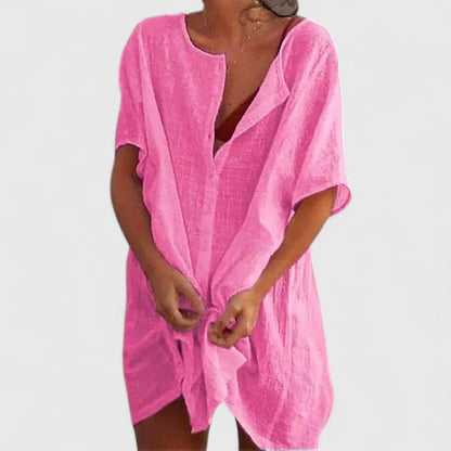 Norina | Women’s Summer Tunik Dress with Buttons