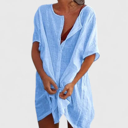 Norina | Women’s Summer Tunik Dress with Buttons