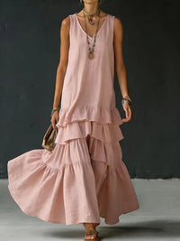 Ava | Women's Sleeveless Ruffle Maxi Dress