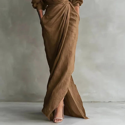 Elspeth | Women's Wrap V-Neck Maxi Dress