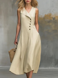 Lisa | Women's Sleeveless Buttoned Maxi Dress