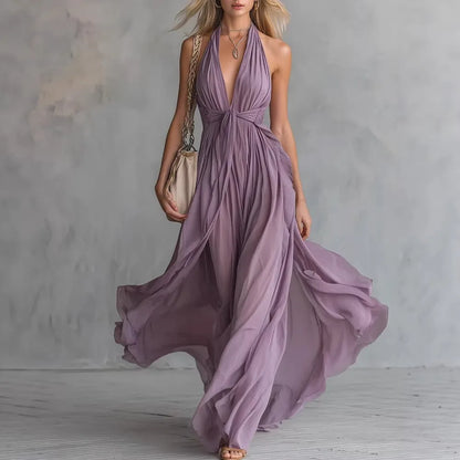 Elin | Women's Elegant Halterneck Maxi Dress