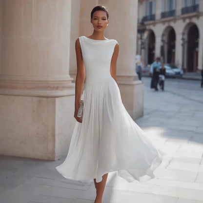 Amber | Women's Elegant Pleated Midi Dress