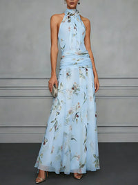 Nicola | Women's Floral Halterneck Maxi Dress