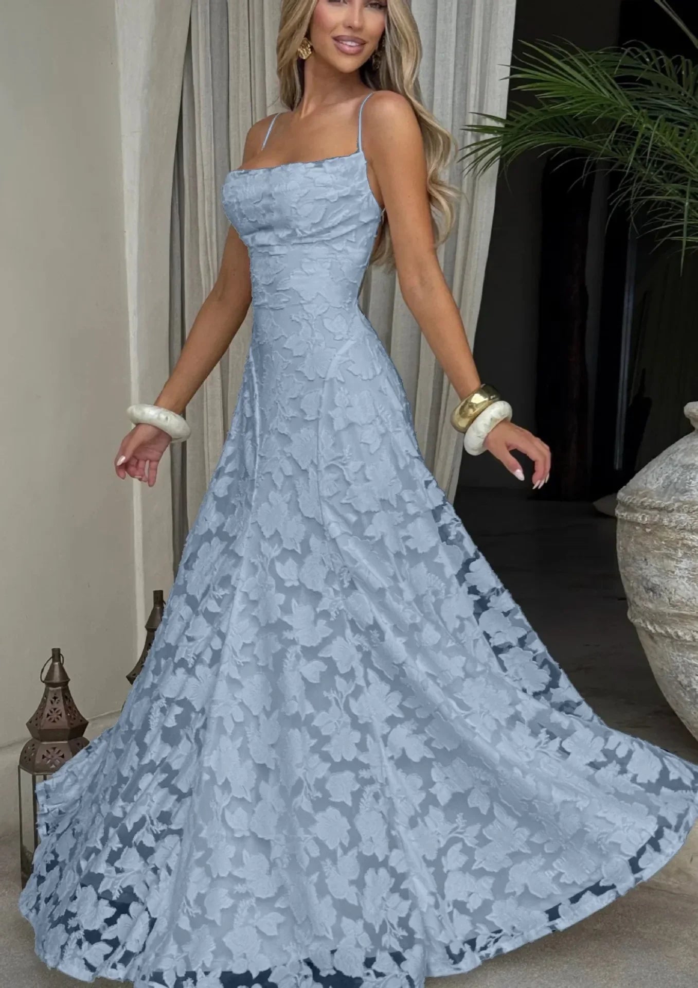 Silja | Women's Formal Embroided Maxi Evening Dress
