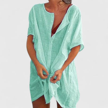 Norina | Women’s Summer Tunik Dress with Buttons