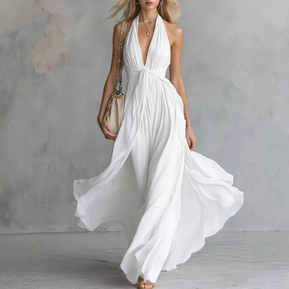 Elin | Women's Elegant Halterneck Maxi Dress