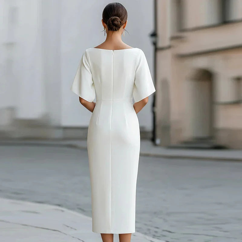 Fiona | Women's Formal Round Neck Midi Dress