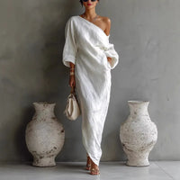 Vivianne | Women's Summer Linen One Shoulder Dress