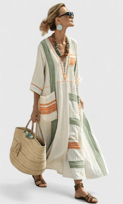 Felicity | Women's Oversized Striped Kaftan Maxi Dress