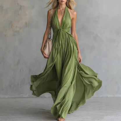 Elin | Women's Elegant Halterneck Maxi Dress