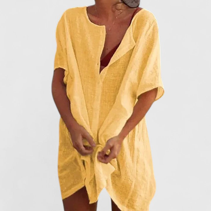 Norina | Women’s Summer Tunik Dress with Buttons