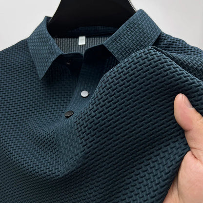 Rez | Men's Slim Fit Shortsleeve Poloshirt With Ribbed Texture
