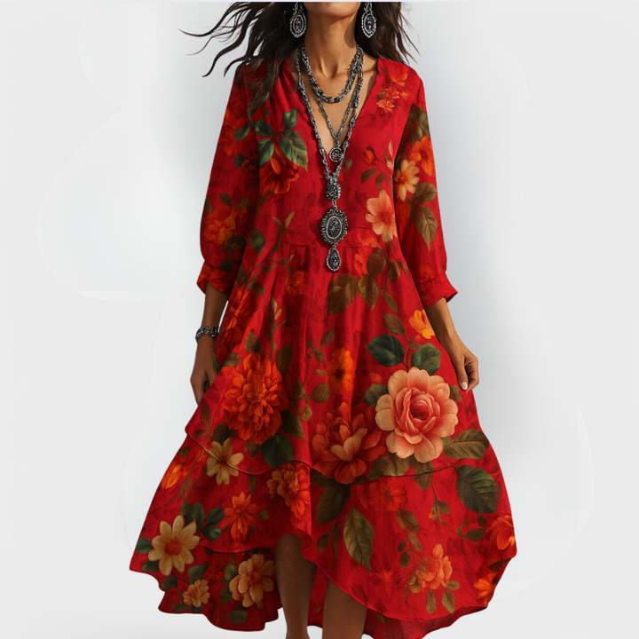 Nika | Women's Summer Floral Midi Dress