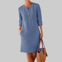 Maria | Women's Summer Relaxed Button Front Dress With pockets