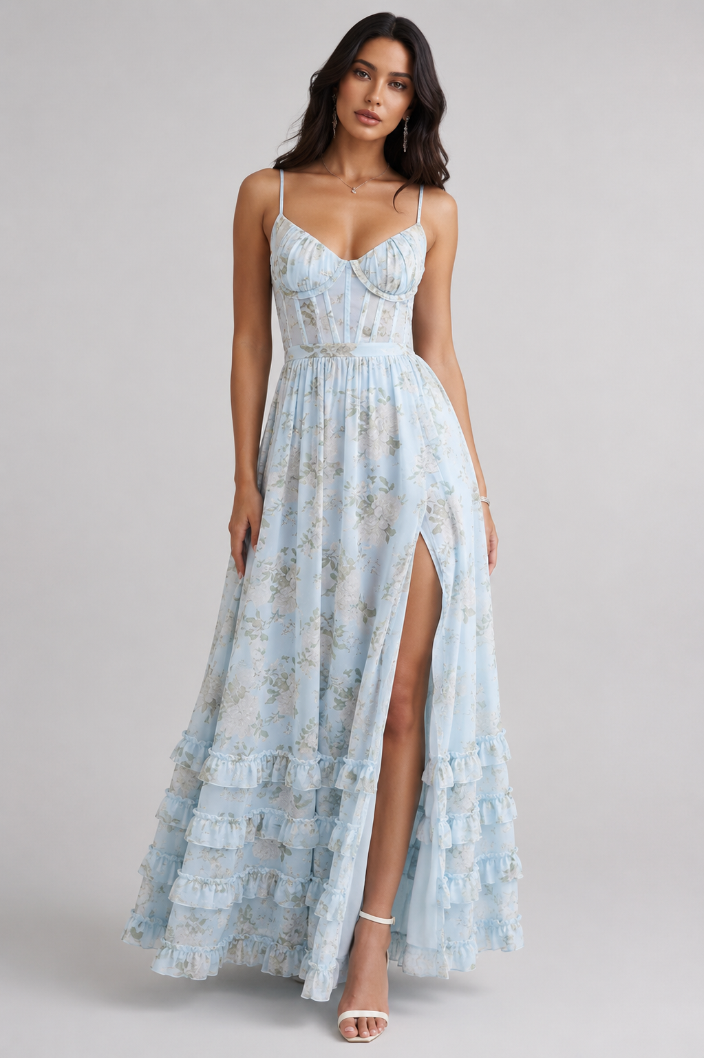 Hannah | Women's Floral Maxi Dress with Side Slit