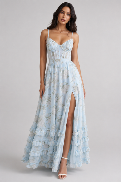 Hannah | Women's Floral Maxi Dress with Side Slit