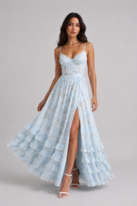 Hannah | Women's Floral Maxi Dress with Side Slit