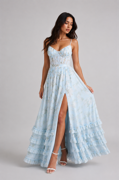 Hannah | Women's Floral Maxi Dress with Side Slit