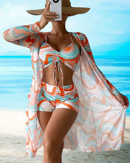 Agnes | Women's Beach High Waist Covering Bikini Set