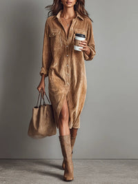 Emilia | Women's Elegant Button-Up Midi Dress