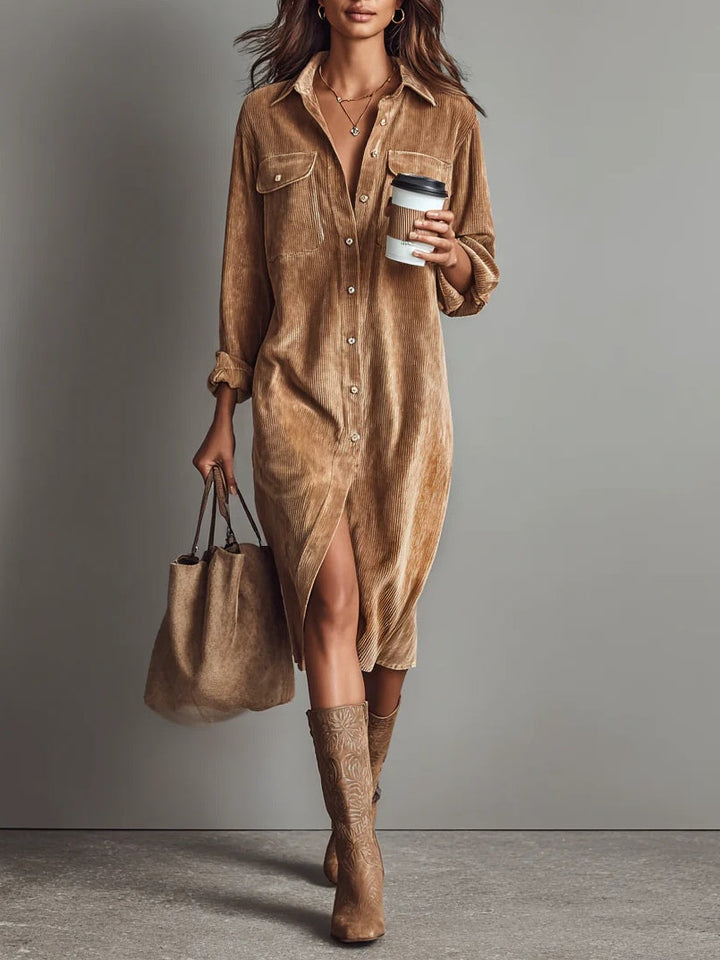 Emilia | Women's Elegant Button-Up Midi Dress