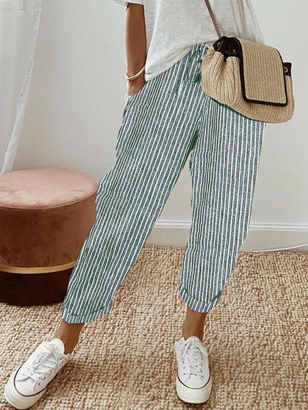 Magda | Women’s striped Casual Summer Trousers