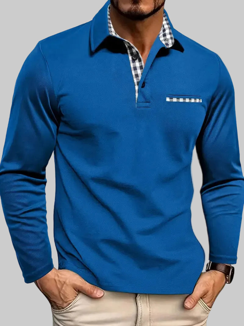 Ethan | Men's Casual Long-Sleeve Polo Shirt With Buttons