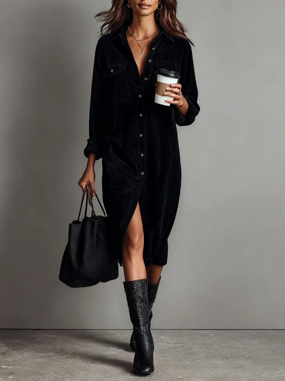 Emilia | Women's Elegant Button-Up Midi Dress