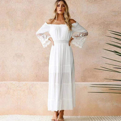 Carolyn | Women's Elegant Off-Shoulder Summer Maxi Dress