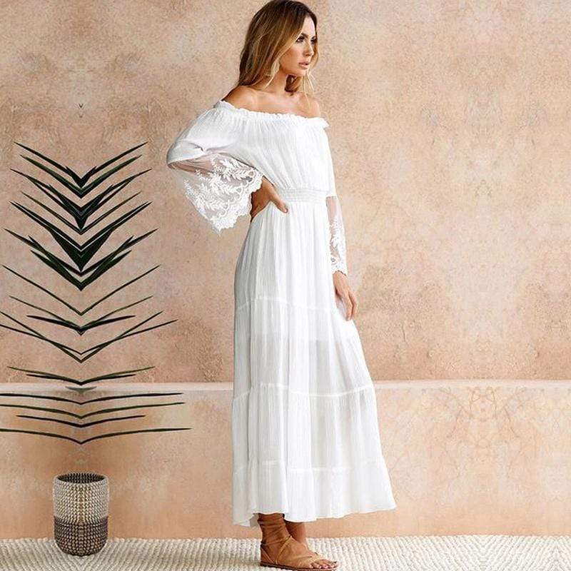 Carolyn | Women's Elegant Off-Shoulder Summer Maxi Dress
