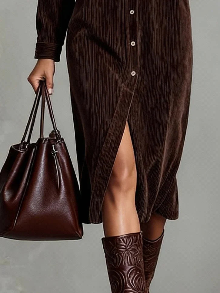 Emilia | Women's Elegant Button-Up Midi Dress