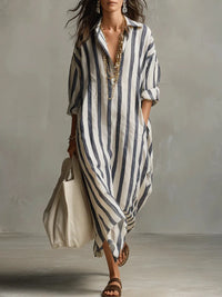 Lindsay | Women's Casual Striped Maxi Dress
