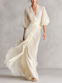 Cecily | Women's Elegant V-Neck Maxi Dress