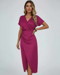 Tilly | Women's Wrap Side Slit Midi Dress
