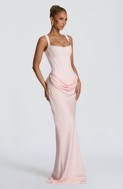Millie | Women's Elegant Draped Square Neck Maxi Dress